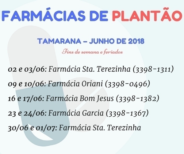 Confira o plantão das farmácias em junho