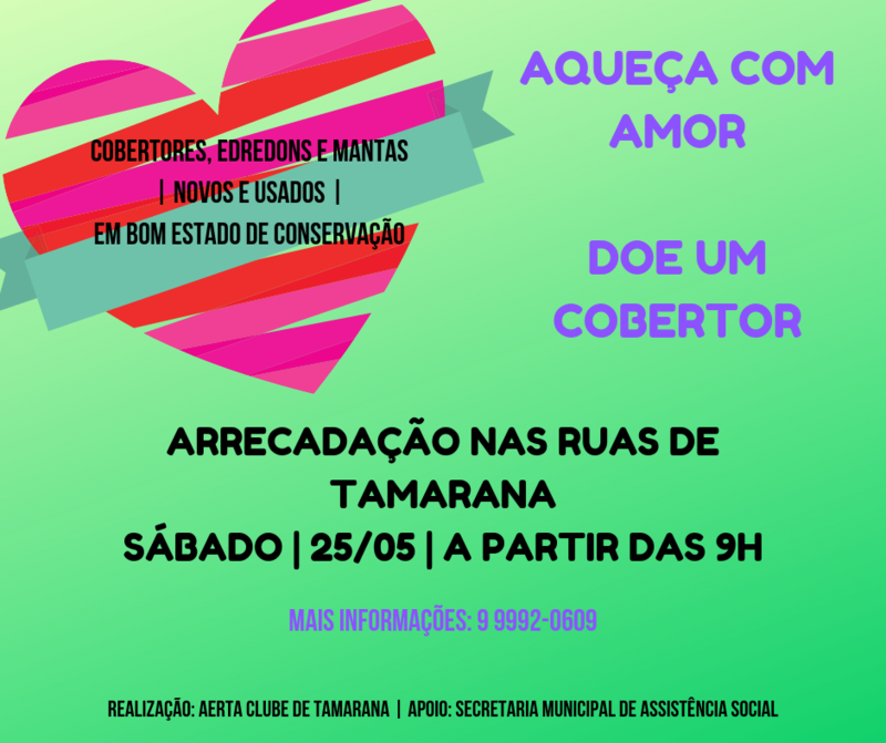 De volta à ativa, Aerta arrecada cobertores para famílias carentes