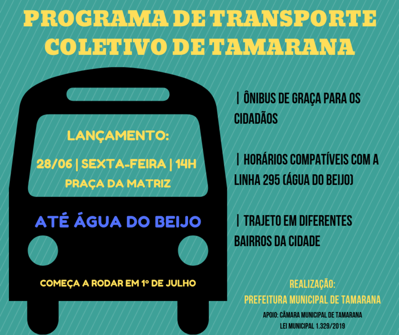 Ônibus gratuito para população começará a rodar em 1º de julho