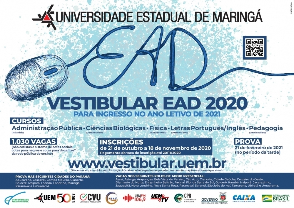 Tamarana tem 30 vagas em vestibular da UEM para Pedagogia