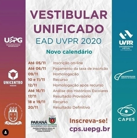 Prorrogadas até 05/11 as inscrições no vestibular para Administração Pública